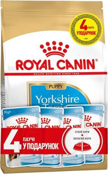 

Промонабор Сухой корм для щенков породы Йоркшир-терьер Royal Canin Yorkshire Puppy 1.5кг + Wet Xsmall Puppy 85г х 4шт