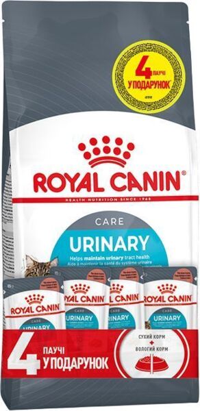 

Промонабор Сухой корм для кошек Royal Canin Urinary Care для здоровья мочевыводящих путей 2кг + Wet Urinary Care 85гх4шт