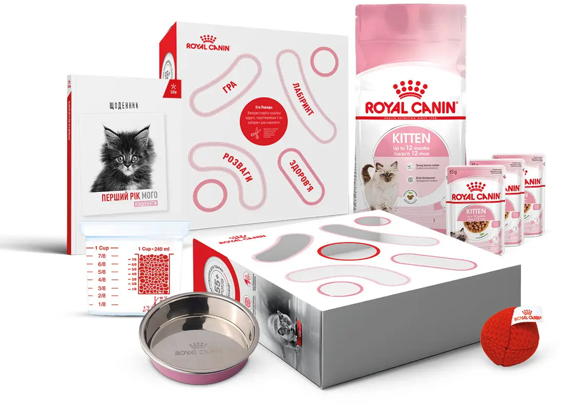 Перший набір для кошенят Сухий корм Royal Canin Kitten від 4 до 12 місяців 1.2 кг + Kitten Loaf 85г x 3штфото1