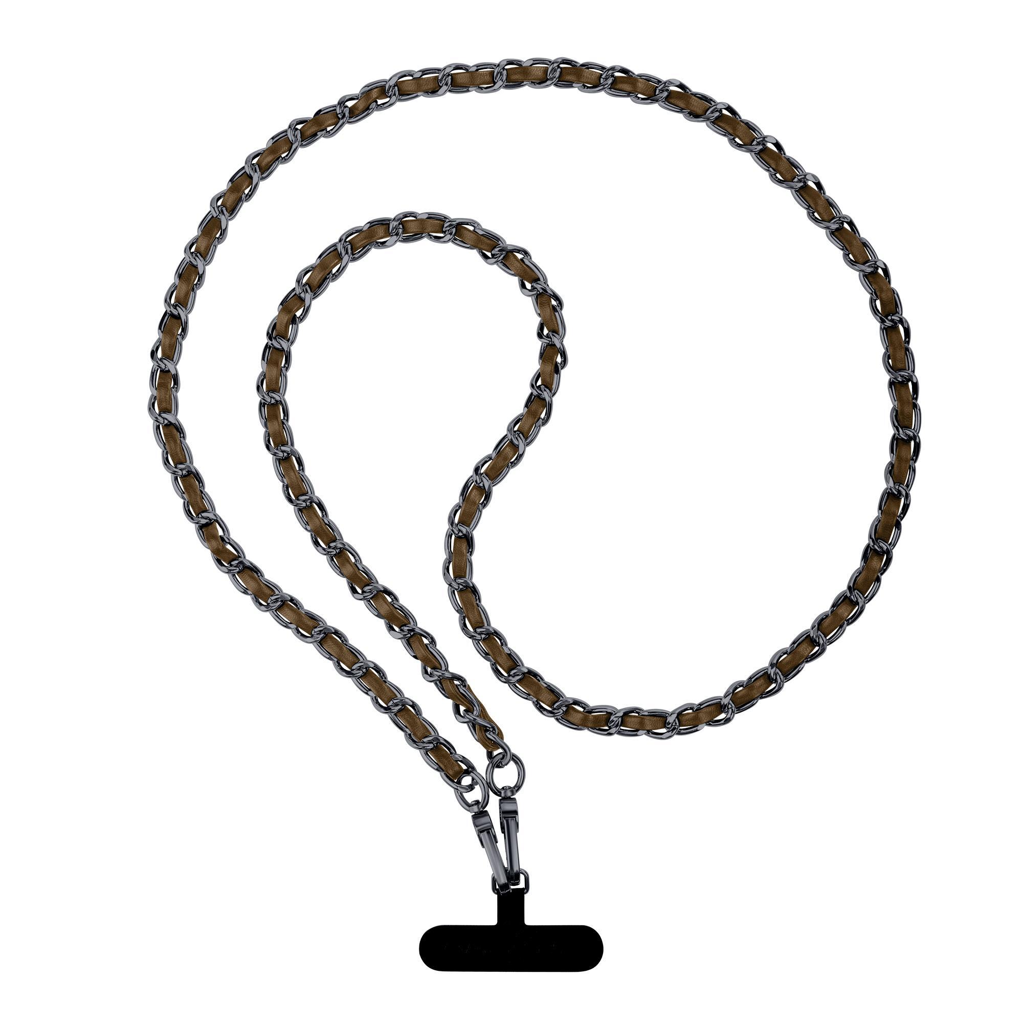 Ремешок для смартфона ArmorStandart Chain link Aged Ruthenium with Brown Leather (ARM77036) фото 1