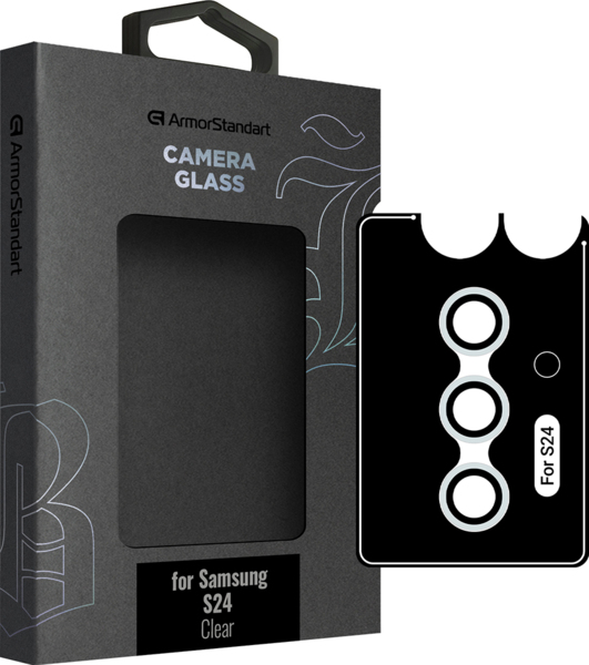 Защитное стекло для камеры ArmorStandart Supreme Black Icon для Samsung S24 Clear (ARM76614)