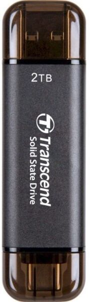 

Портативний SSD Transcend 2TB USB 3.1 Gen 2 Type-A + Type-C Black (TS2TESD310C)