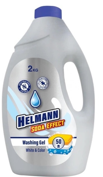 Гель для стирки Helmann Soda Effect для белых и цветных вещей 2 кг