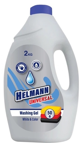 Гель для стирки Helmann Universal для белых и цветных вещей 2 кг