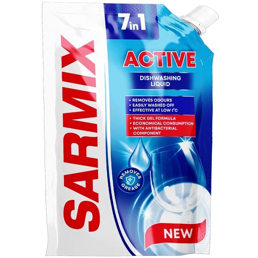 Гель для миття посуду Sarmix Актив дой-пак 450 млфото1