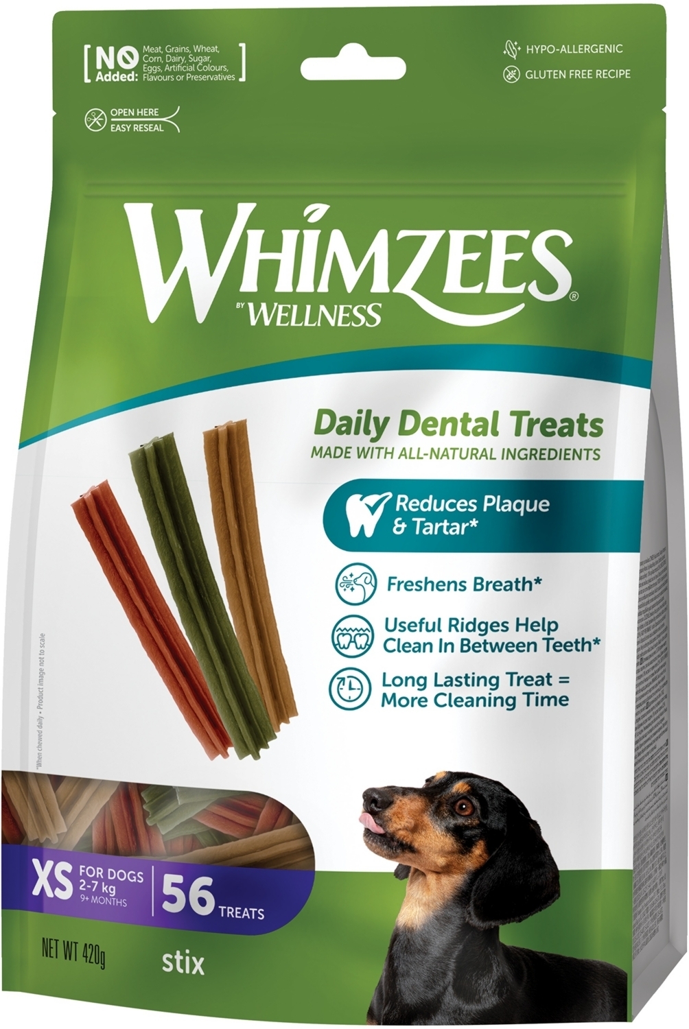 Лакомство для собак Whimzees Stix форме палочек XS 56 шт фото 1