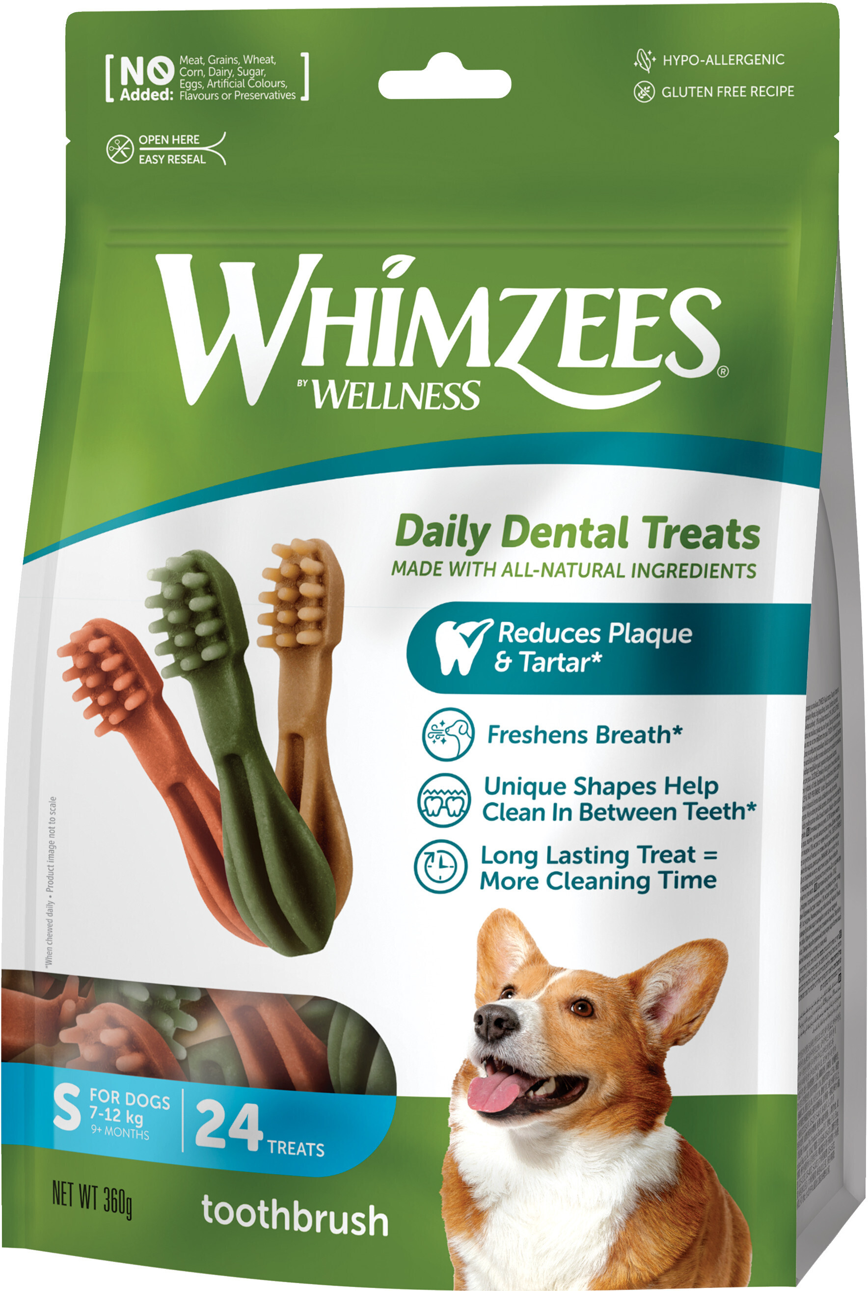 Лакомство для собак Whimzees Toothbrush в форме зубной щетки S 24 шт фото 1