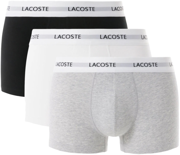 Трусы-боксеры мужские Lacoste 5H5150NUA S 3 шт черные/белые/серые фото 