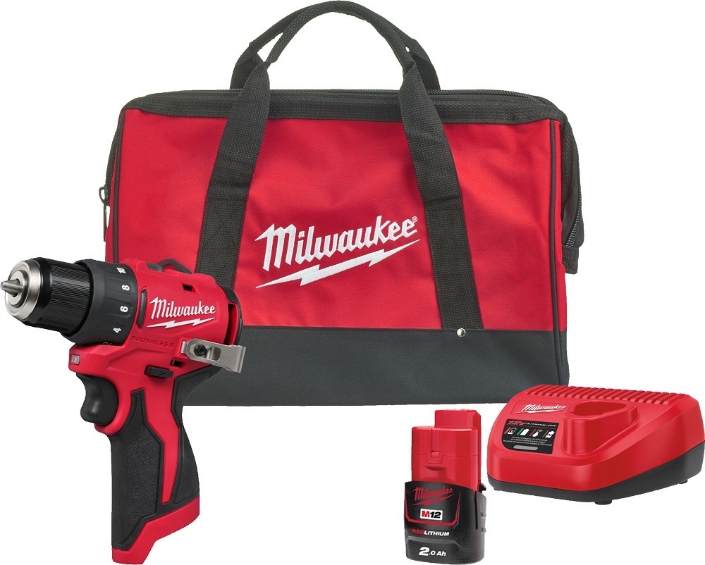 Шуруповерт-дриль акумуляторна Milwaukee M12 BLDDRC-201BRF 12В 2А·год (4933500773)фото1