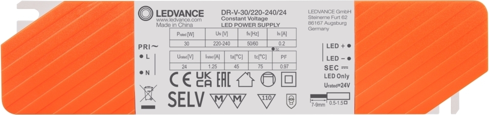Блок живлення Ledvance DR-V-30/220-240/24 (4058075835856)фото1