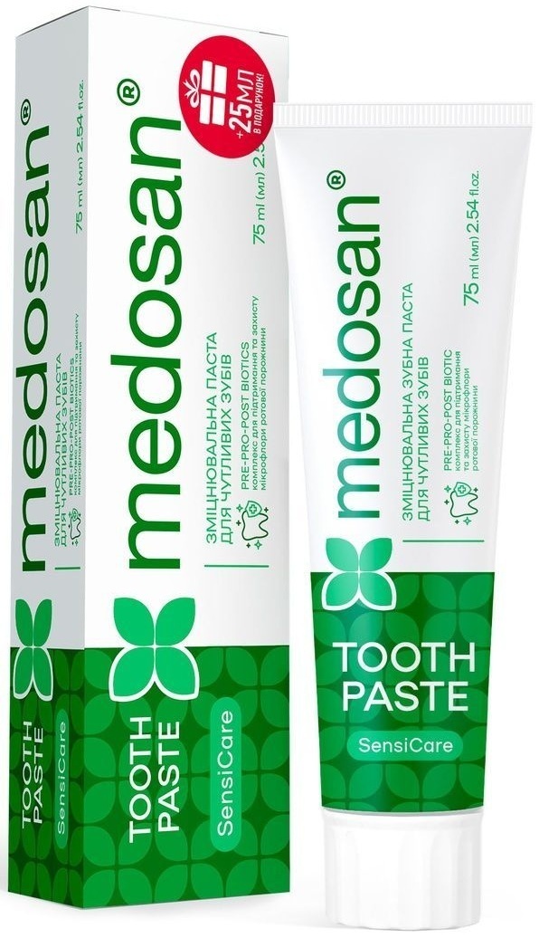 Зубная паста Medosan SensiCare Укрепляющая для чувствительных зубов 75 мл фото 1