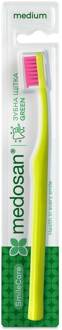 Зубна щітка Medosan SmileCare Medium Greenфото1