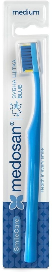 Зубна щітка Medosan SmileCare Medium Blueфото1