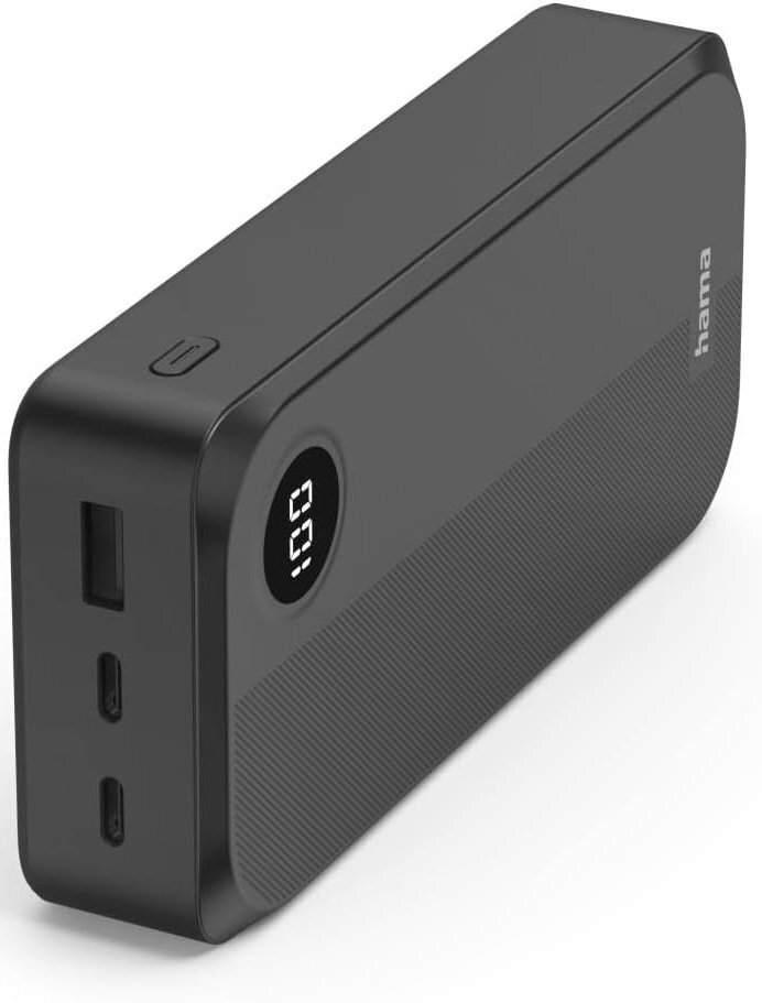 Акумулятор портативний літій-іонний Power Bank Hama 20000 мА·год, 2хUSB-C/USB-A, black (00201755)фото1