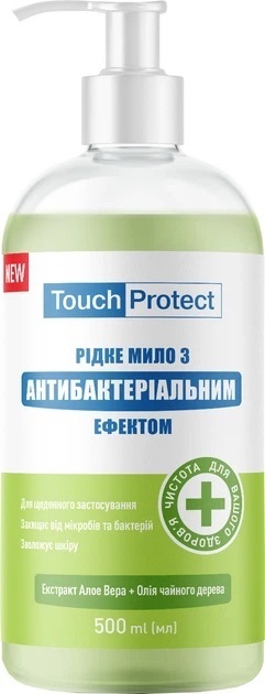 Мыло жидкое с антибактериальным эффектом Touch Protect Алоэ вера-Чайное дерево 500 мл фото 1