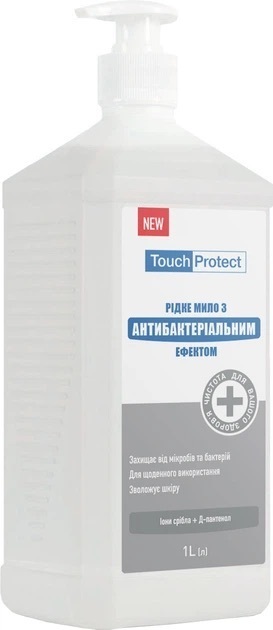 Мыло жидкое с антибактериальным эффектом Touch Protect Ионы серебра-Д-пантенол 1000 мл фото 1