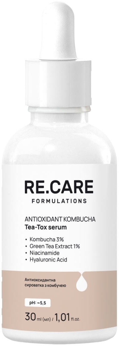 Антиоксидантна сироватка Re.Care Antioxidant Kombucha Tea-Tox Serum з комбучею 30 млфото1