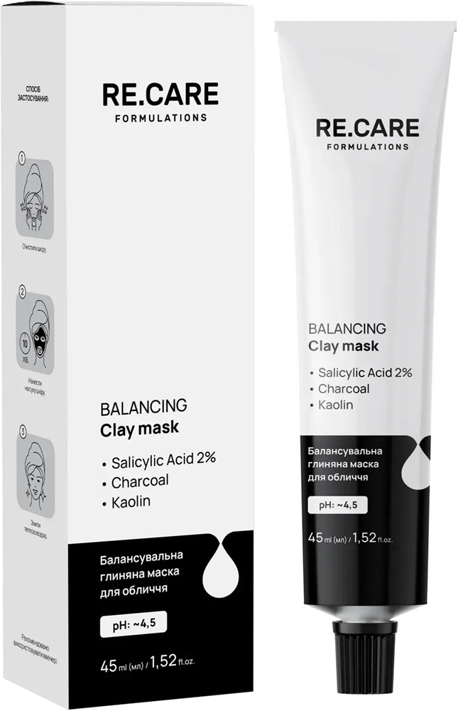 Маска для обличчя Re.Care Balancing Clay Mask Балансувальна глиняна 45 млфото1