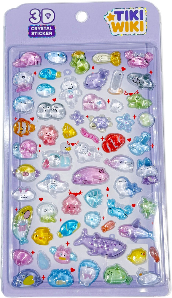 Набір 3D-наліпок Tiki Wiki серії Crystal – Тікі веселі тваринки (51423)фото1