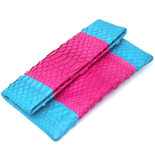 Сумка клатч шкіряна Snake Leather 14993 рожева фото