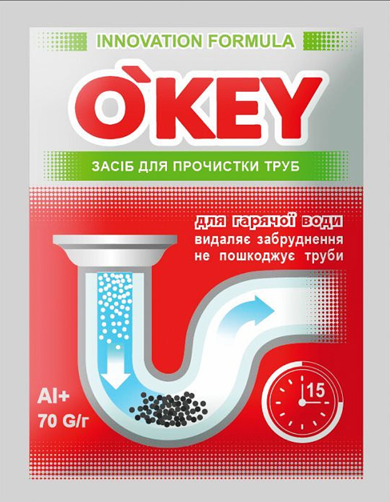 Средство для труб O'KEY горячей воды 70г фото 1