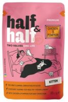Корм вологий для кошенят Half&Half з куркою та гарбузом в соусі 85 г