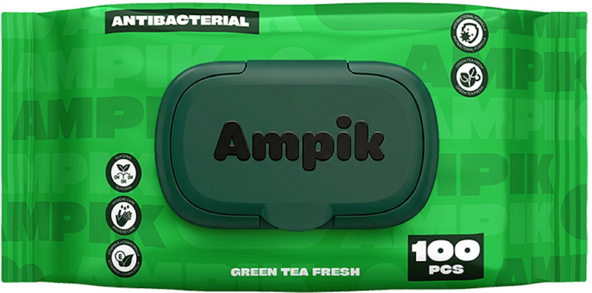 Влажные салфетки Ampik Light антибактериальные 100 шт. фото 1