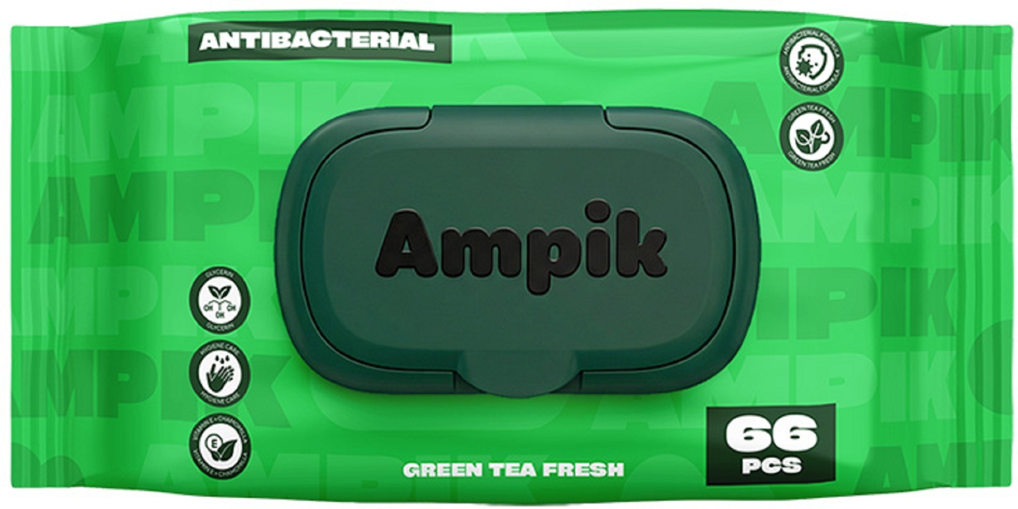 Влажные салфетки Ampik Light антибактериальные 66 шт. фото 1