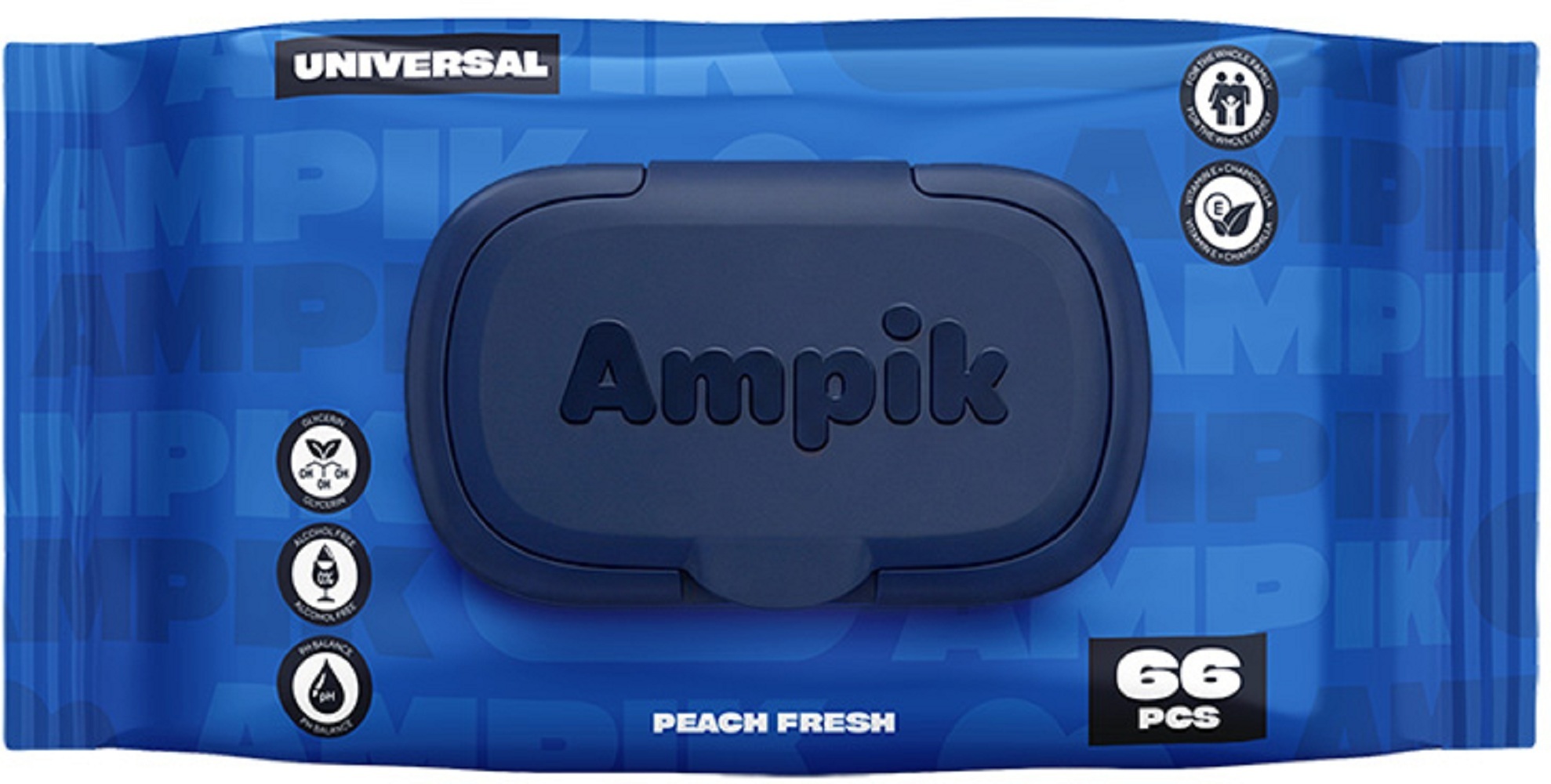 Влажные салфетки Ampik Light универсальные 66 шт. фото 1