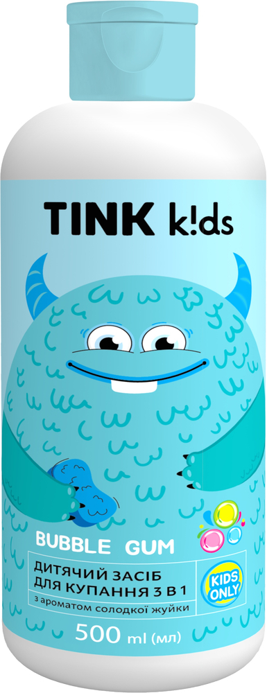 Детское средство для купания 3 в 1 Bubble Gum Tink kids 500 мл фото 1