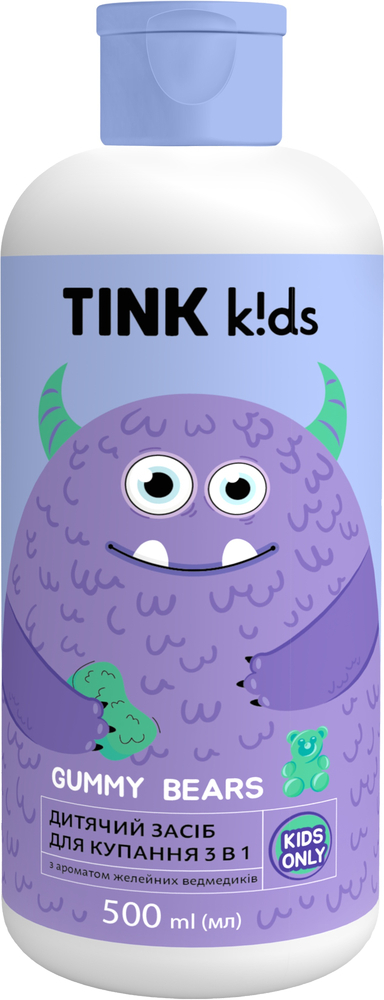 Детское средство для купания 3 в 1 Tink kids Gummy Bears 500 мл фото 1