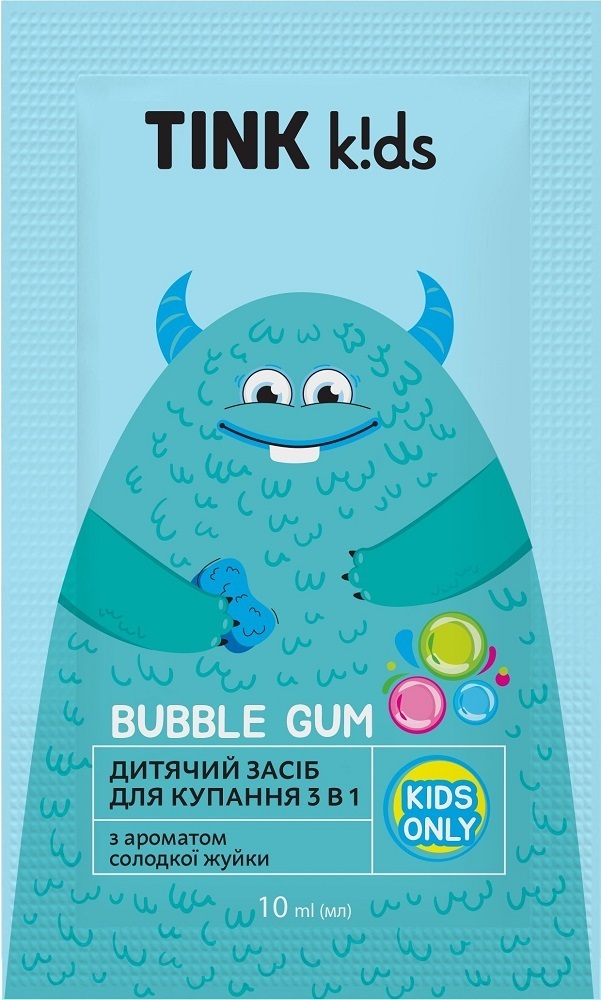 Детское средство для купания 3 в 1 Tink kids Bubble Gum 10 мл фото 1