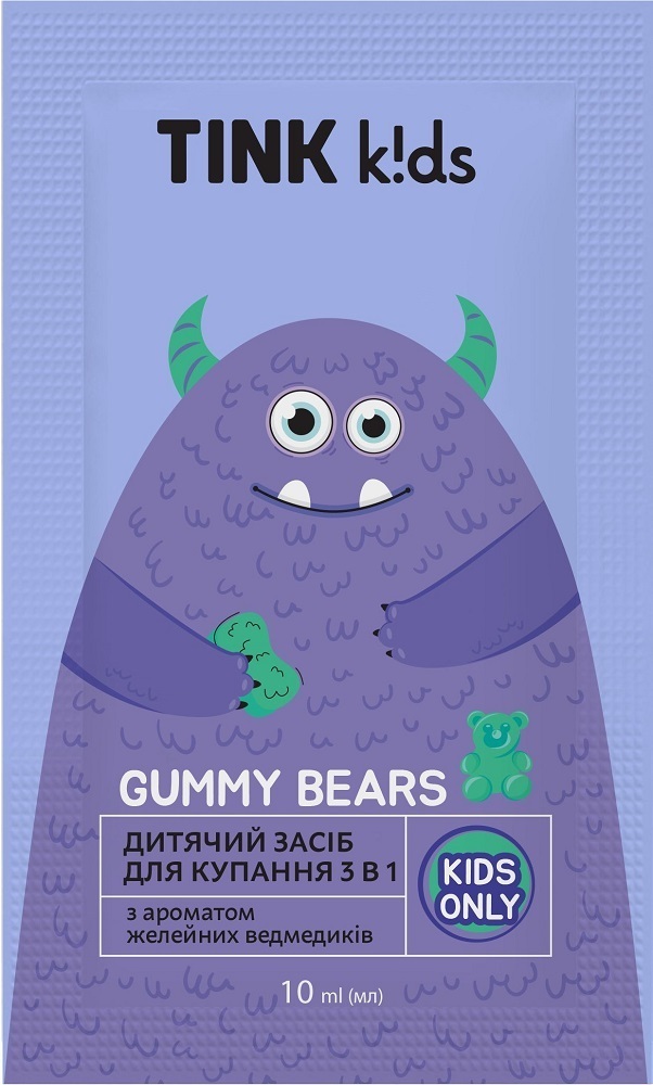 Детское средство для купания 3 в 1 Tink kids Gummy Bears 10 мл фото 1