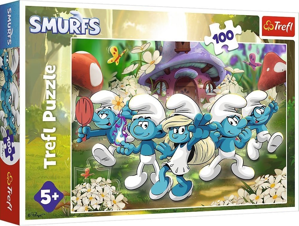 Пазлы Trefl The Smurfs Встреча со смурфами 100 элементов (5900511164879) фото 1