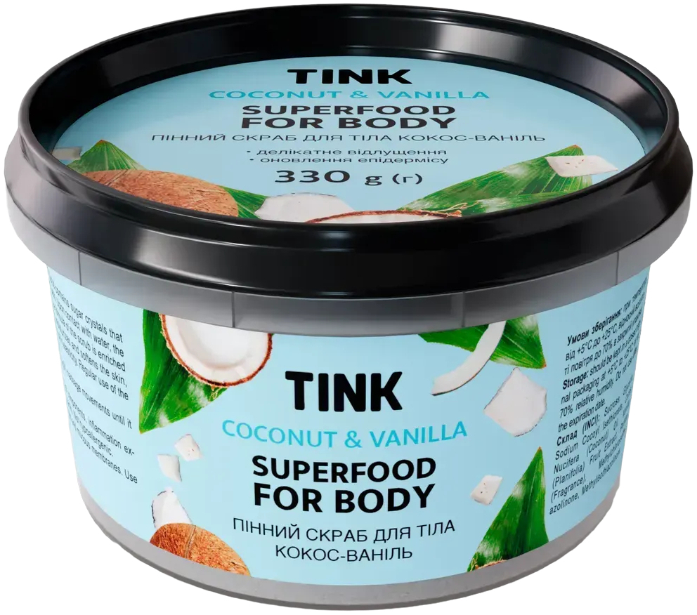 Скраб для тіла пінний Tink Кокос-Ваніль 330 гфото1