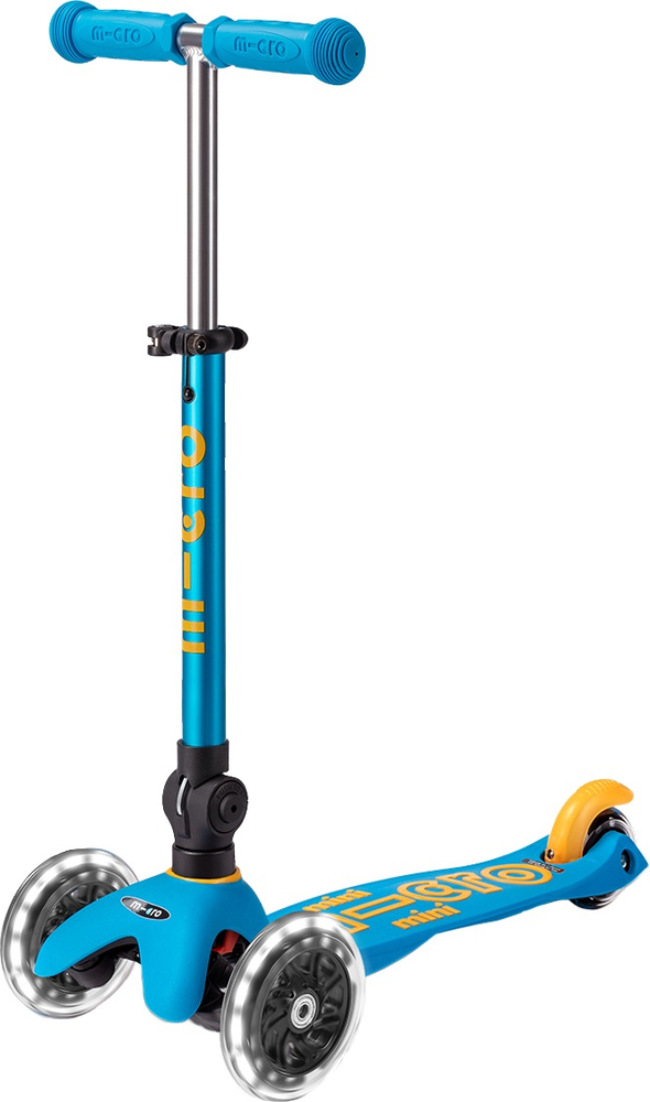 Самокат Micro складний серії Mini Deluxe Foldable LED – Блакитний океан (MMD200)фото1