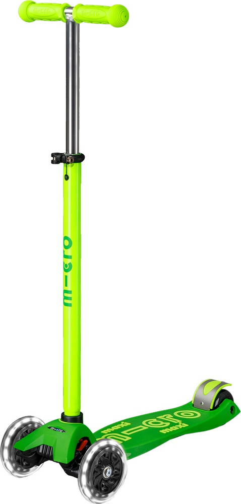 Самокат Micro серії Maxi Deluxe Neon LED – Зелений папуга (MMD232)