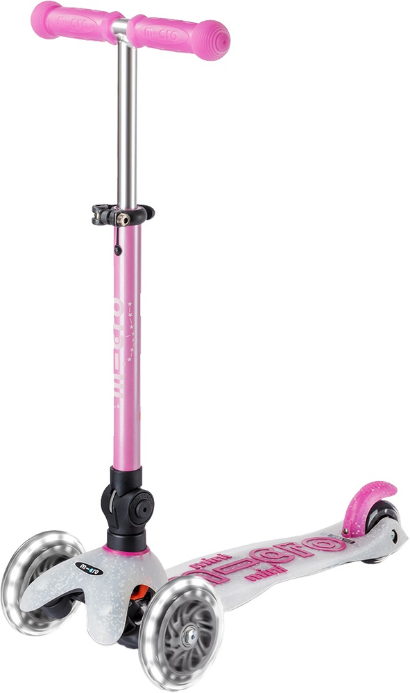 Самокат Micro складной серии Mini Deluxe Foldable Orion Glow LED – Розовый (MMD373)
