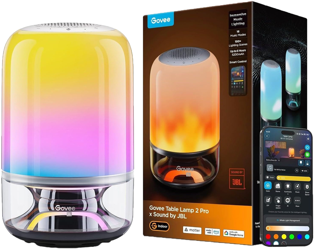 Настольная лампа умная Govee Table Lamp 2 Pro x Sound by JBL, белая (H60200F1) фото 1