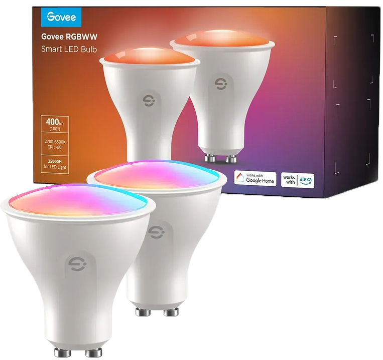 Набір ламп Govee GU10 Smart LED Bulb, RGBWW, WI-FI/Bluetooth, білий (B600D3C1)фото1