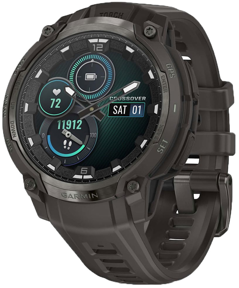 Смарт-годинник Garmin Instinct Crossover AMOLED Charcoal Grey/Charcoal Grey (010-03398-00)фото1