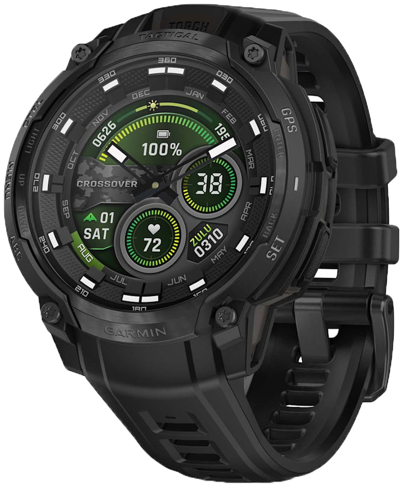 Смарт-годинник Garmin Instinct Crossover AMOLED Tactical Black/Black (010-03398-02)фото1