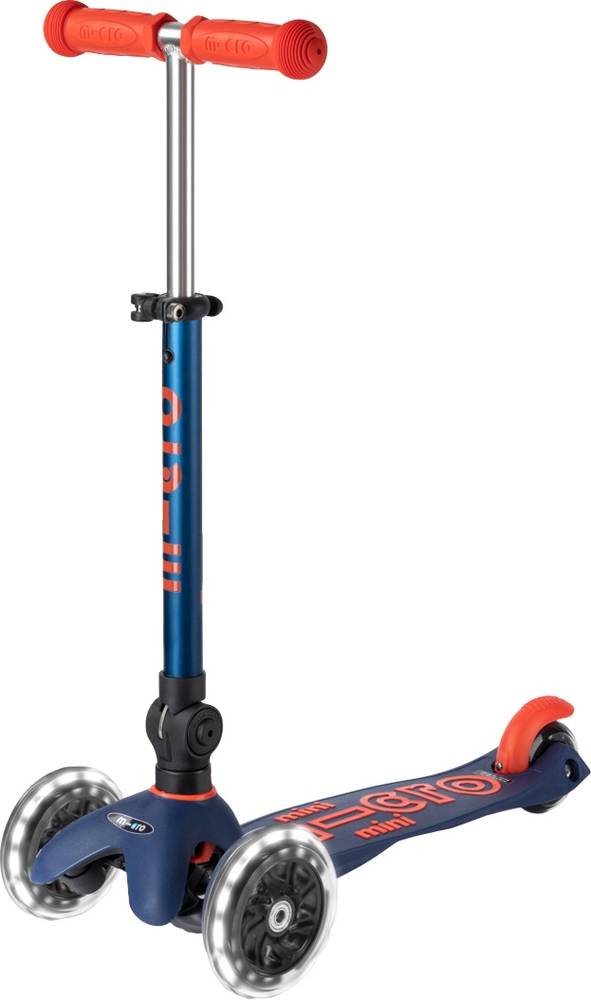 Самокат Micro складний серії Mini Deluxe Foldable LED – Синій (MMD196)фото1