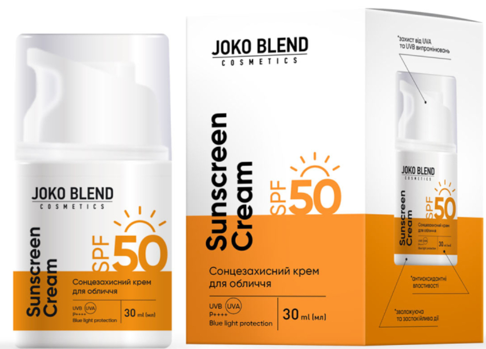 Солнцезащитный крем для лица SPF 50 Joko Blend 30 мл фото 1