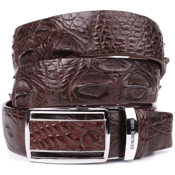 Ремень мужской кожаный Crocodile Leather 18240 коричневый фото
