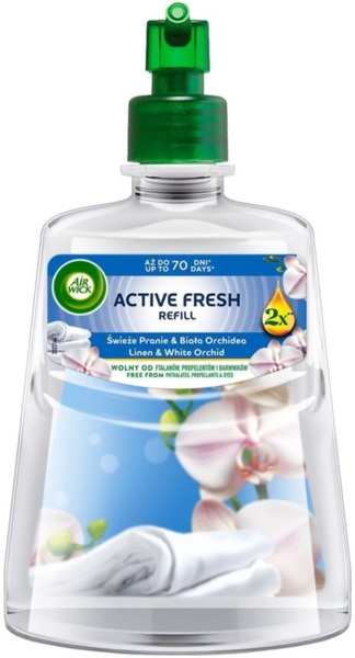 

Освежитель воздуха Air Wick Active Fresh автоматический Утренняя свежесть и цветы орхидеи сменный флакон 228 мл