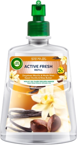Osvizhuvach Povitrya Air Wick Active Fresh Avtomatychnyy Solodka Vanil Ta Maslo Shy Zminnyy Flakon