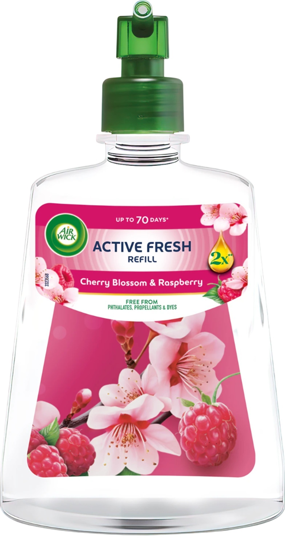 Освежитель воздуха Air Wick Active Fresh автоматический Цвет вишни и свежесть малины сменный флакон 228 мл фото 1