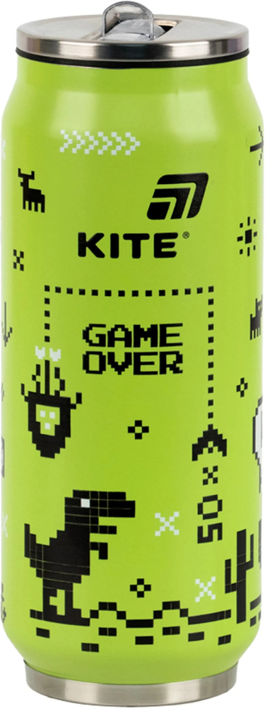 Термочашка з трубочкою Kite, 500мл, Game over, K25-1264-1фото1