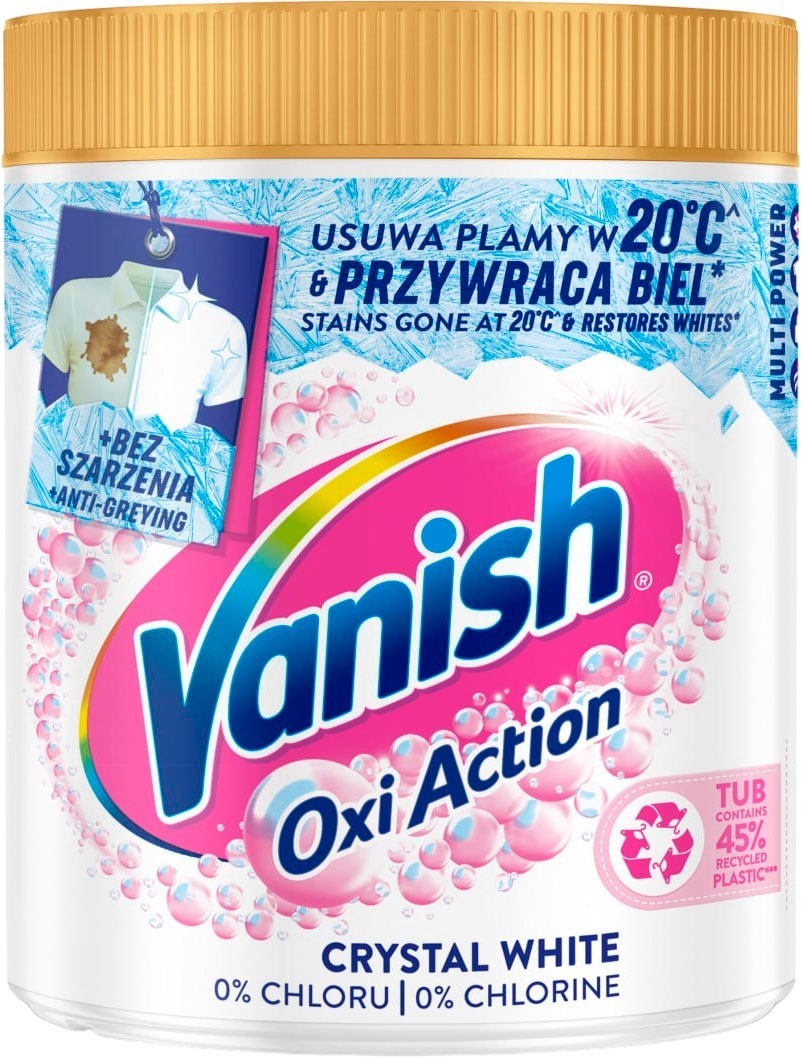 Засіб для виведення плям Vanish Oxi Action Crystal White порошкоподібний Кришталева Білизна 970 гфото1